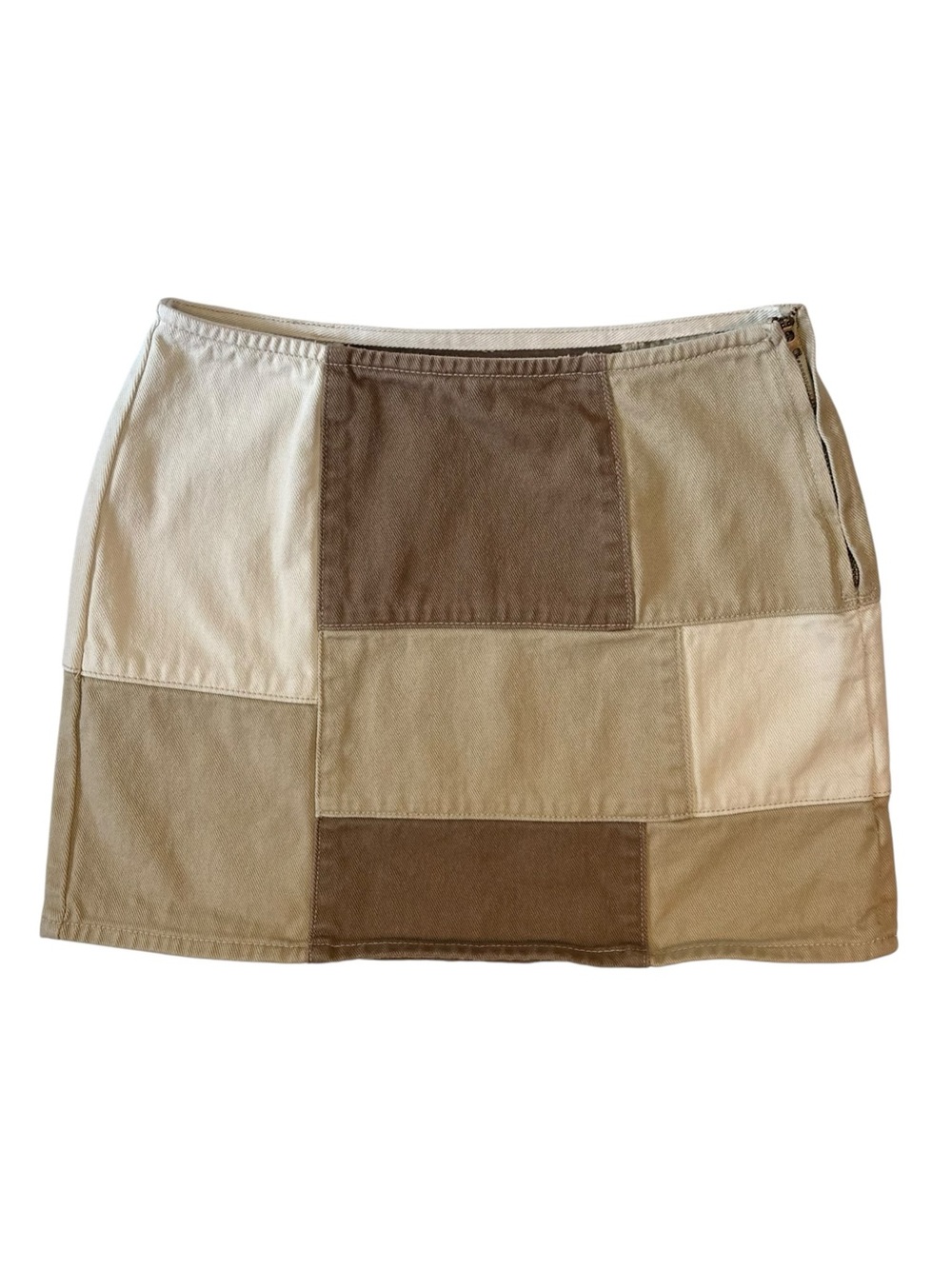 🌱 PacSun Neutral Patchwork Mini Skirt